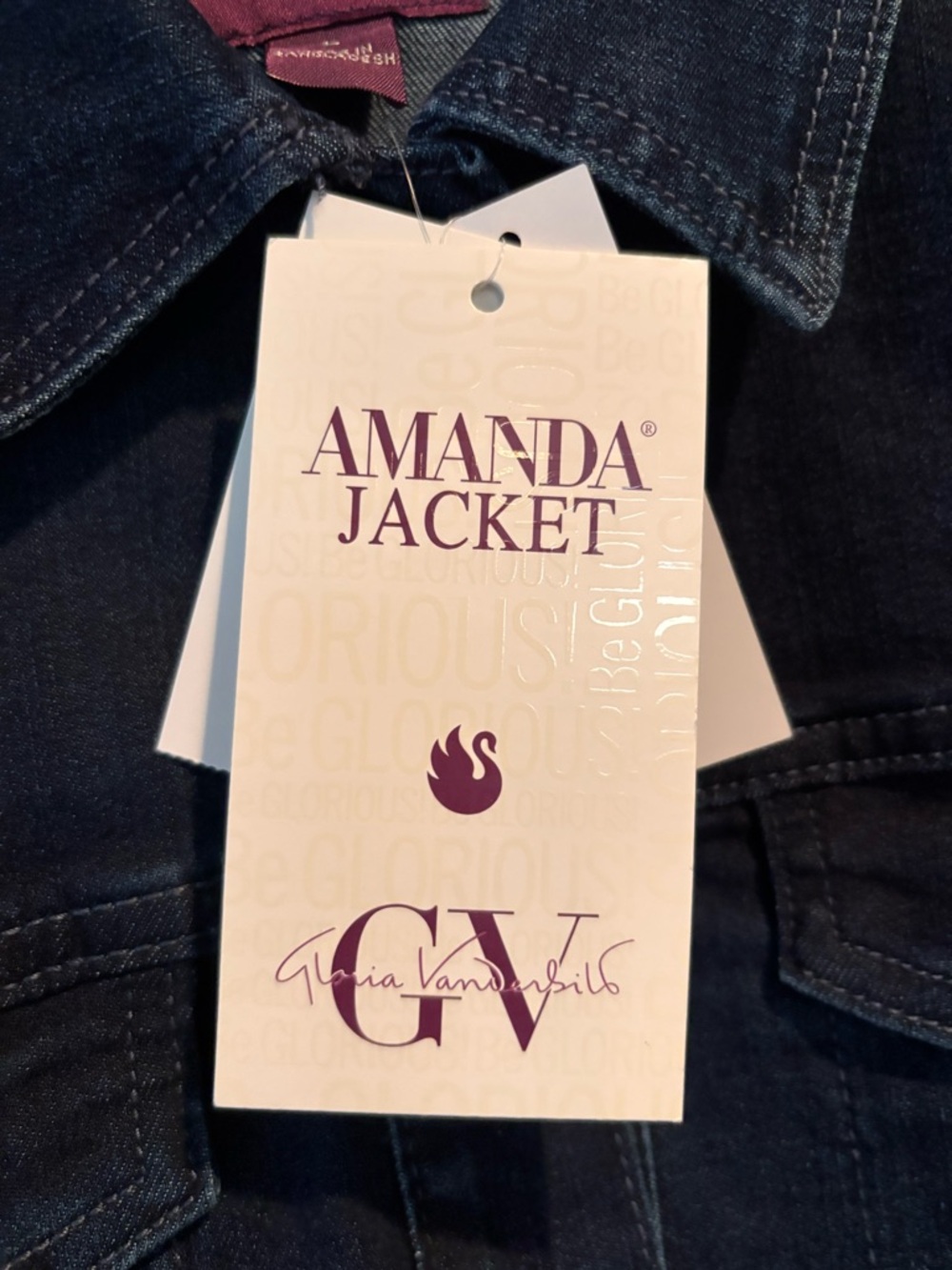 Gloria Vanderbilt Amanda Denim Jacket Dark Wash L NWT Classic Stretch - Picture 7 of 12